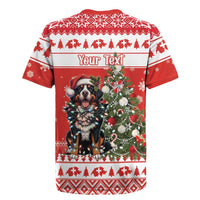 Personalized Merry Swissmas Rugby Jersey Bernese Mountain Dog Christmas Pattern - Wonder Print Shop