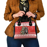 Personalized Merry Swissmas Shoulder Handbag Bernese Mountain Dog Christmas Pattern - Wonder Print Shop