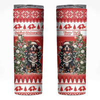 Personalized Merry Swissmas Skinny Tumbler Bernese Mountain Dog Christmas Pattern - Wonder Print Shop