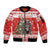 Personalized Merry Swissmas Sleeve Zip Bomber Jacket Bernese Mountain Dog Christmas Pattern - Wonder Print Shop
