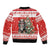 Personalized Merry Swissmas Sleeve Zip Bomber Jacket Bernese Mountain Dog Christmas Pattern - Wonder Print Shop