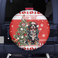 Personalized Merry Swissmas Spare Tire Cover Bernese Mountain Dog Christmas Pattern - Wonder Print Shop