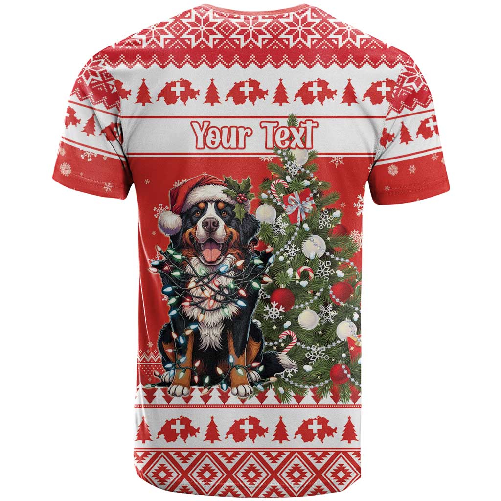 Personalized Merry Swissmas T Shirt Bernese Mountain Dog Christmas Pattern - Wonder Print Shop