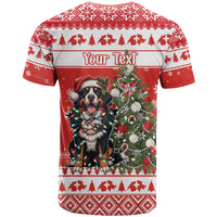 Personalized Merry Swissmas T Shirt Bernese Mountain Dog Christmas Pattern - Wonder Print Shop