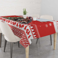 Personalized Merry Swissmas Tablecloth Bernese Mountain Dog Christmas Pattern - Wonder Print Shop