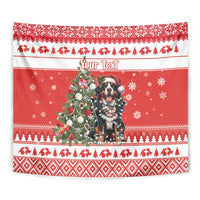 Personalized Merry Swissmas Tapestry Bernese Mountain Dog Christmas Pattern - Wonder Print Shop