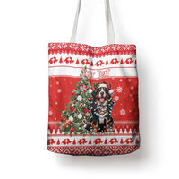 Personalized Merry Swissmas Tote Bag Bernese Mountain Dog Christmas Pattern - Wonder Print Shop
