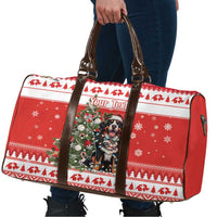 Personalized Merry Swissmas Travel Bag Bernese Mountain Dog Christmas Pattern - Wonder Print Shop