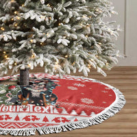 Personalized Merry Swissmas Tree Skirt Bernese Mountain Dog Christmas Pattern - Wonder Print Shop