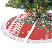 Personalized Merry Swissmas Tree Skirt Bernese Mountain Dog Christmas Pattern - Wonder Print Shop