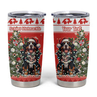 Personalized Merry Swissmas Tumbler Cup Bernese Mountain Dog Christmas Pattern - Wonder Print Shop