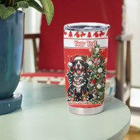 Personalized Merry Swissmas Tumbler Cup Bernese Mountain Dog Christmas Pattern - Wonder Print Shop