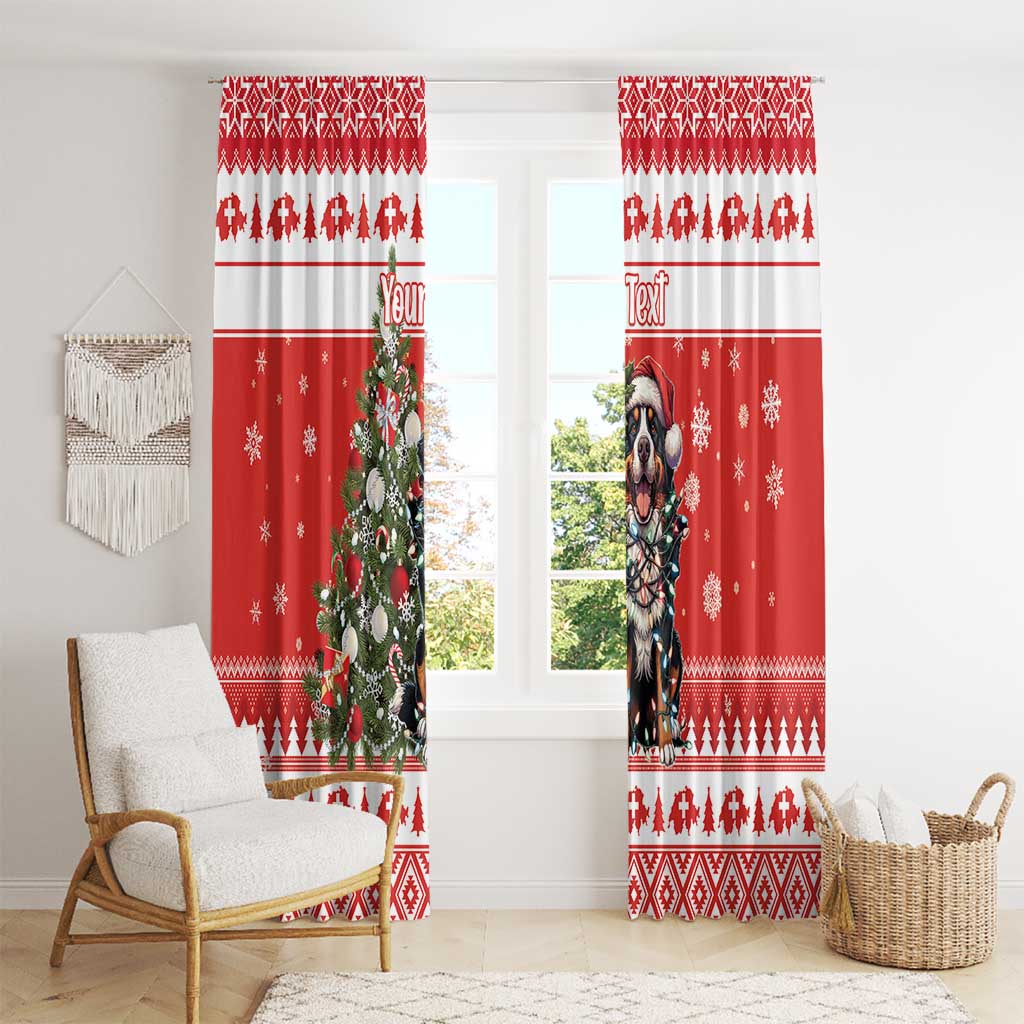 Personalized Merry Swissmas Window Curtain Bernese Mountain Dog Christmas Pattern - Wonder Print Shop