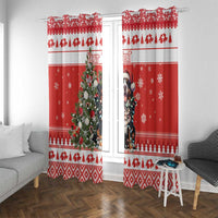 Personalized Merry Swissmas Window Curtain Bernese Mountain Dog Christmas Pattern - Wonder Print Shop