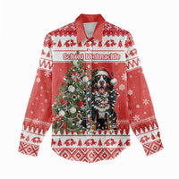 Personalized Merry Swissmas Women Casual Shirt Bernese Mountain Dog Christmas Pattern - Wonder Print Shop