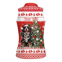 Personalized Merry Swissmas Women Sleeveless Polo Shirt Bernese Mountain Dog Christmas Pattern - Wonder Print Shop
