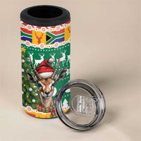 South Africa Christmas 4 in 1 Can Cooler Tumbler Springbok With Christmas Tree - Wonder Print Shop