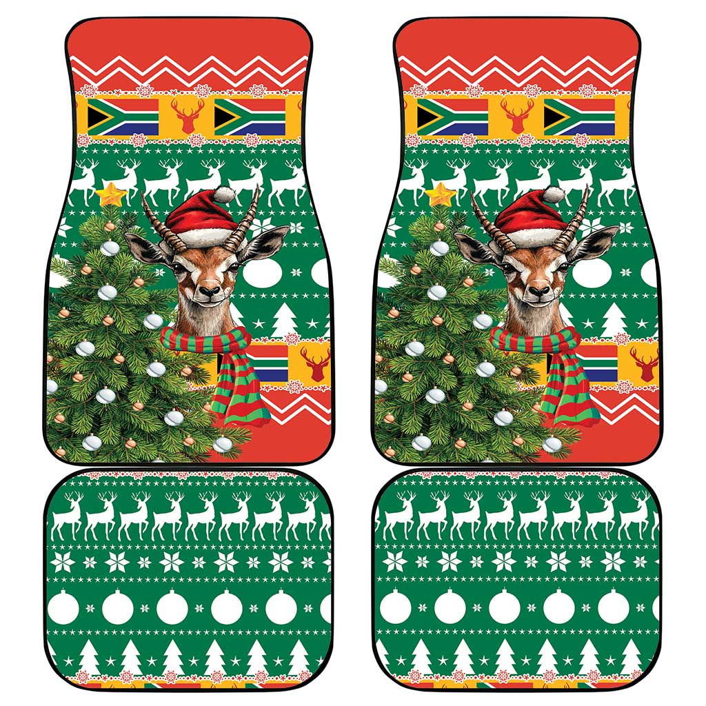 South Africa Christmas Car Mats Springbok With Christmas Tree - Wonder Print Shop