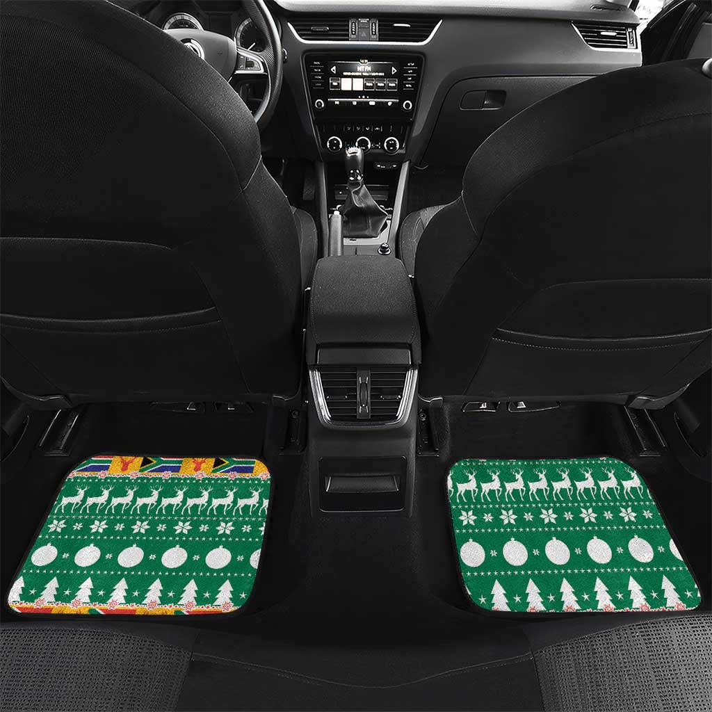 South Africa Christmas Car Mats Springbok With Christmas Tree - Wonder Print Shop