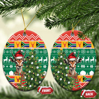 South Africa Christmas Ceramic Ornament Springbok With Christmas Tree - Wonder Print Shop