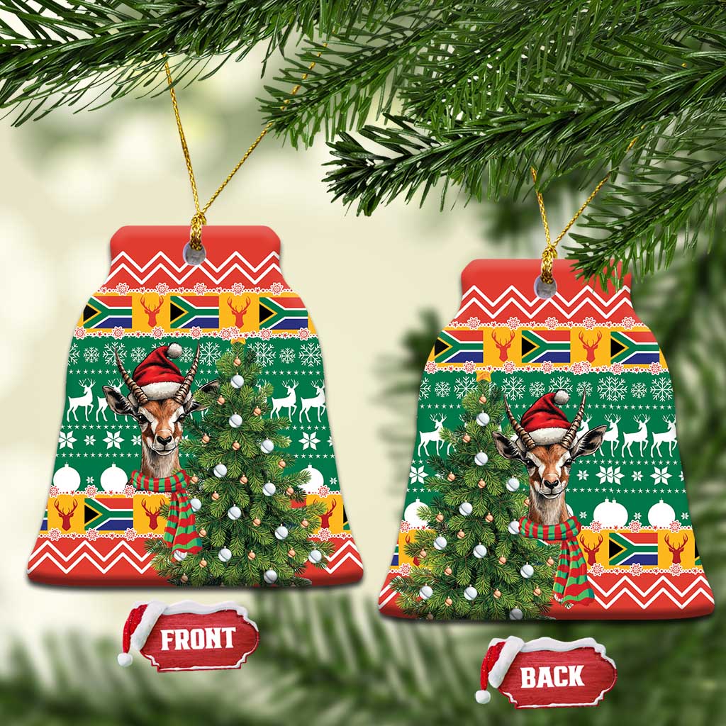 South Africa Christmas Ceramic Ornament Springbok With Christmas Tree - Wonder Print Shop