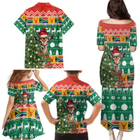 South Africa Christmas Family Matching Puletasi and Hawaiian Shirt Springbok With Christmas Tree - Wonder Print Shop