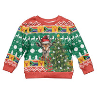 South Africa Christmas Kid Ugly Christmas Sweater Springbok With Christmas Tree - Wonder Print Shop