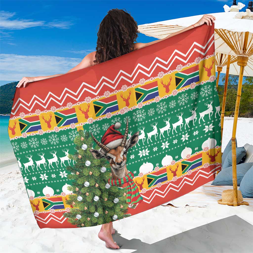 South Africa Christmas Sarong Springbok With Christmas Tree - Wonder Print Shop