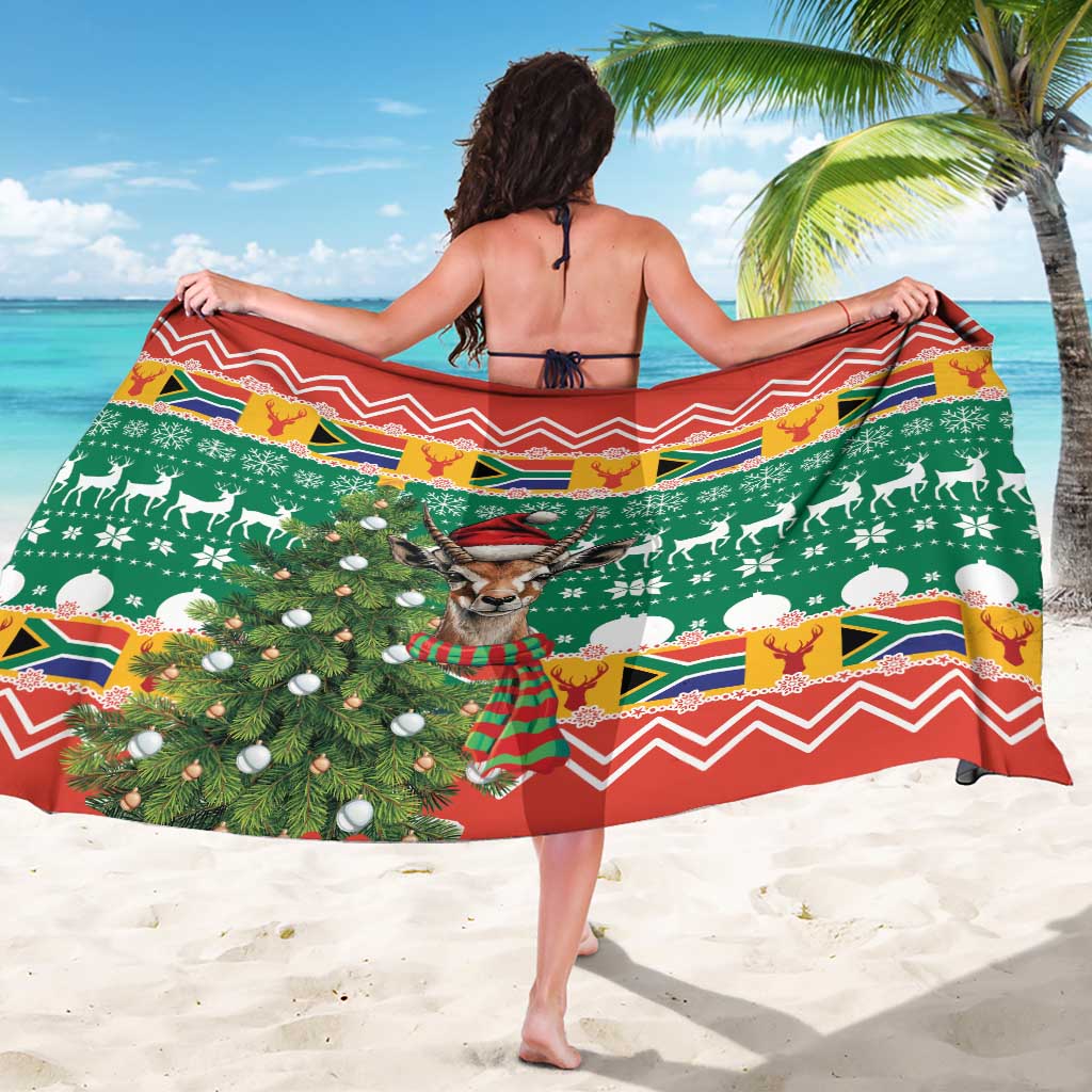 South Africa Christmas Sarong Springbok With Christmas Tree - Wonder Print Shop