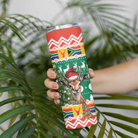 South Africa Christmas Skinny Tumbler Springbok With Christmas Tree - Wonder Print Shop
