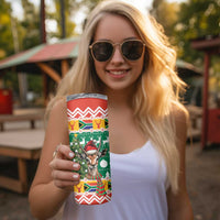 South Africa Christmas Skinny Tumbler Springbok With Christmas Tree - Wonder Print Shop