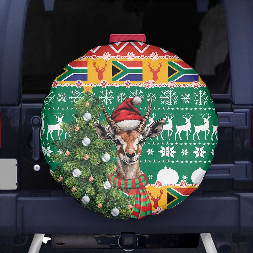 South Africa Christmas Spare Tire Cover Springbok With Christmas Tree - Wonder Print Shop
