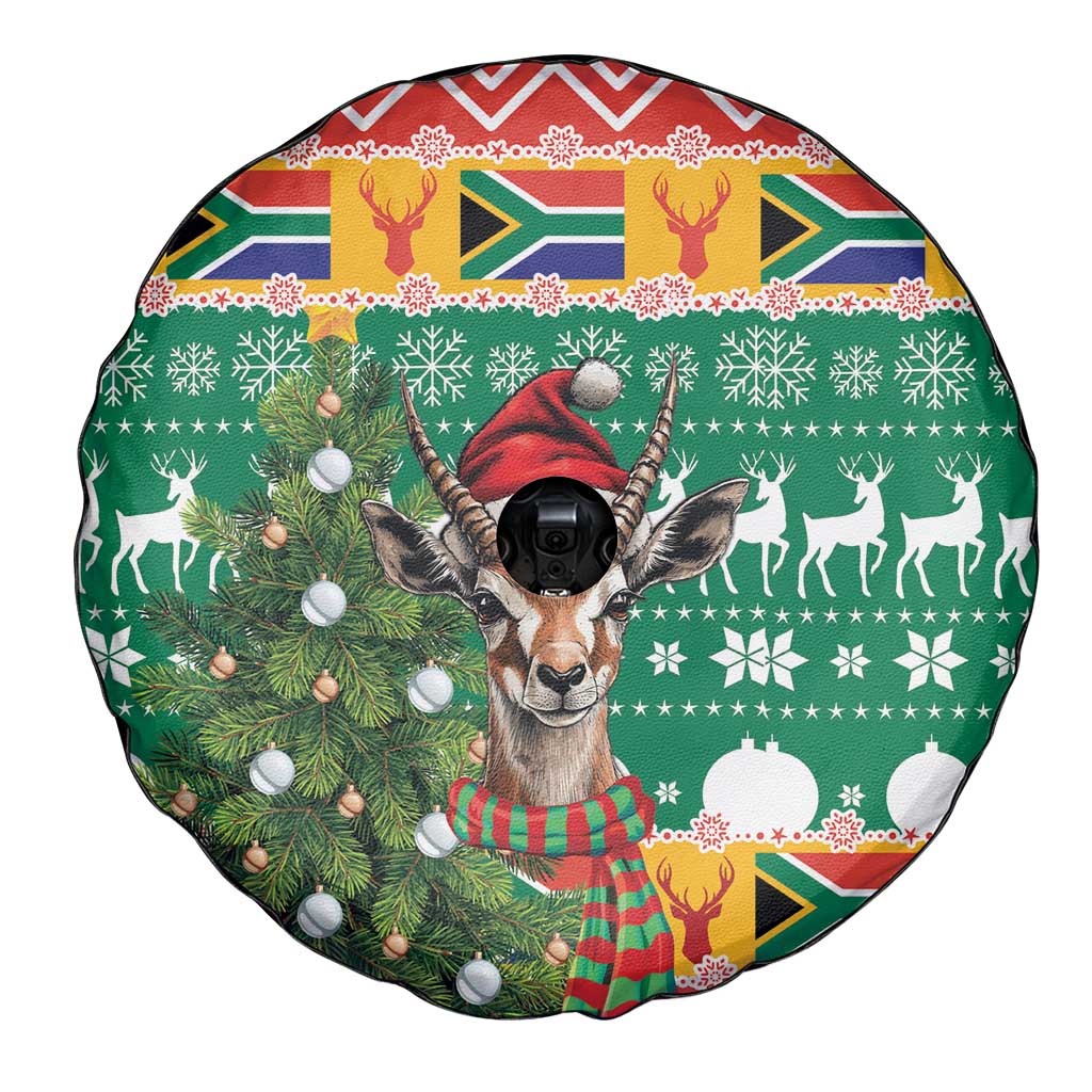 South Africa Christmas Spare Tire Cover Springbok With Christmas Tree - Wonder Print Shop