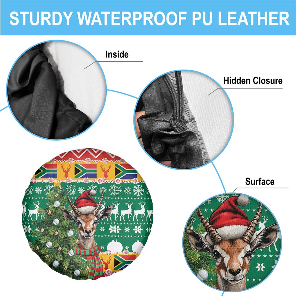 South Africa Christmas Spare Tire Cover Springbok With Christmas Tree - Wonder Print Shop