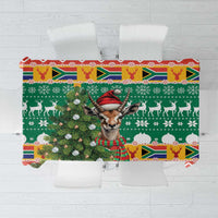 South Africa Christmas Tablecloth Springbok With Christmas Tree - Wonder Print Shop