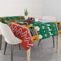 South Africa Christmas Tablecloth Springbok With Christmas Tree - Wonder Print Shop