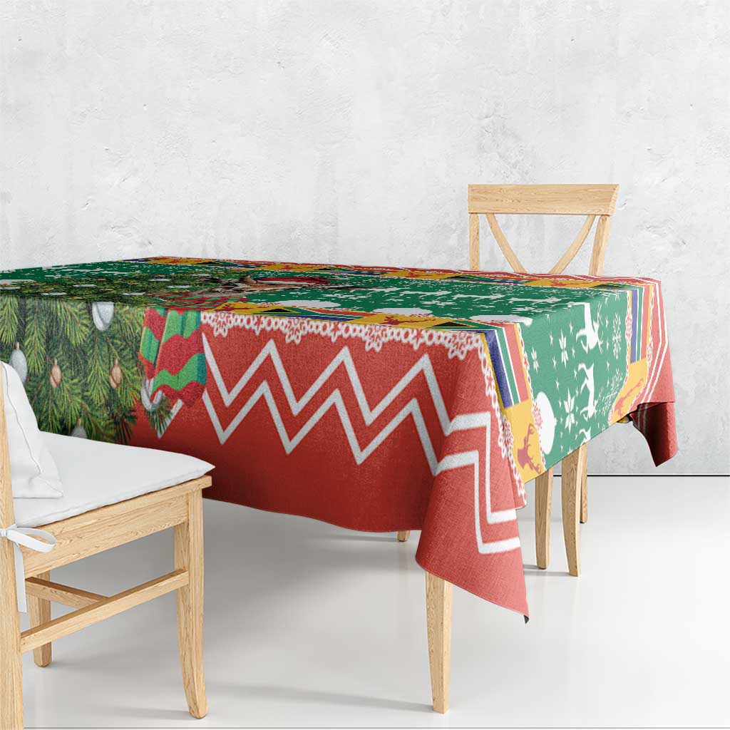 South Africa Christmas Tablecloth Springbok With Christmas Tree - Wonder Print Shop