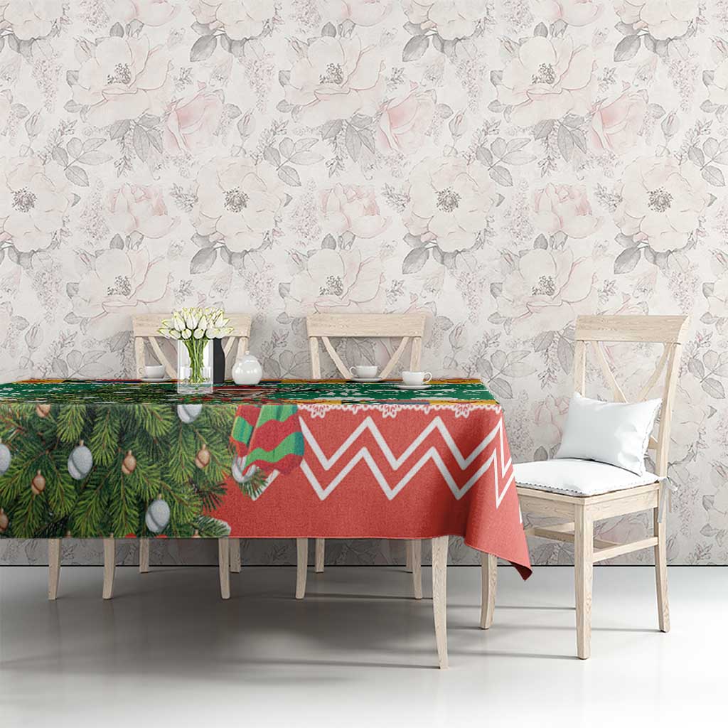 South Africa Christmas Tablecloth Springbok With Christmas Tree - Wonder Print Shop