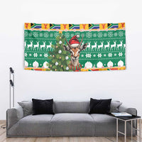 South Africa Christmas Tapestry Springbok With Christmas Tree - Wonder Print Shop