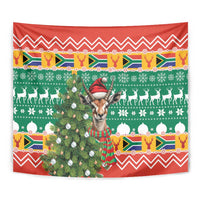 South Africa Christmas Tapestry Springbok With Christmas Tree - Wonder Print Shop