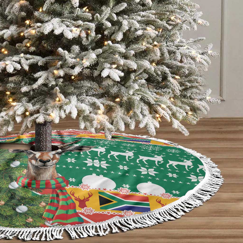 South Africa Christmas Tree Skirt Springbok With Christmas Tree - Wonder Print Shop