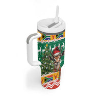 South Africa Christmas Tumbler With Handle Springbok With Christmas Tree - Wonder Print Shop