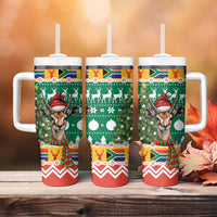 South Africa Christmas Tumbler With Handle Springbok With Christmas Tree - Wonder Print Shop