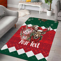 Personalized South Africa Christmas Area Rug Springbok With King Protea - Wonder Print Shop