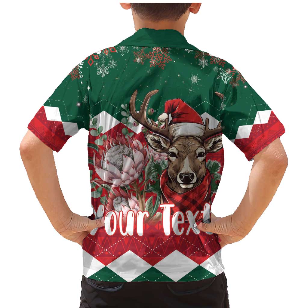 Personalized South Africa Christmas Family Matching Mermaid Dress and Hawaiian Shirt Springbok With King Protea - Wonder Print Shop