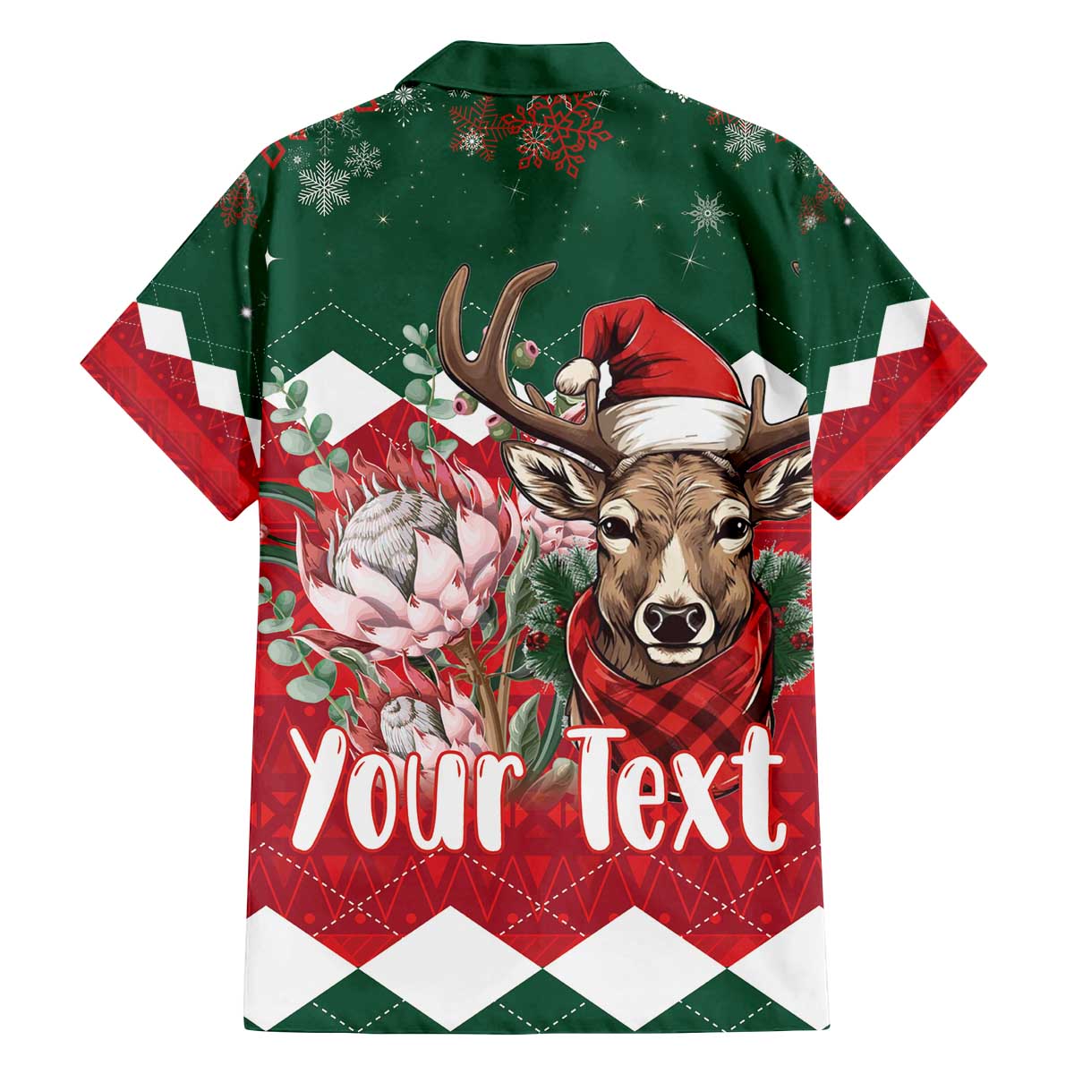 Personalized South Africa Christmas Family Matching Off The Shoulder Long Sleeve Dress and Hawaiian Shirt Springbok With King Protea - Wonder Print Shop