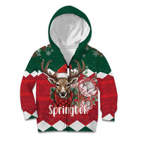 Personalized South Africa Christmas Kid Hoodie Springbok With King Protea - Wonder Print Shop