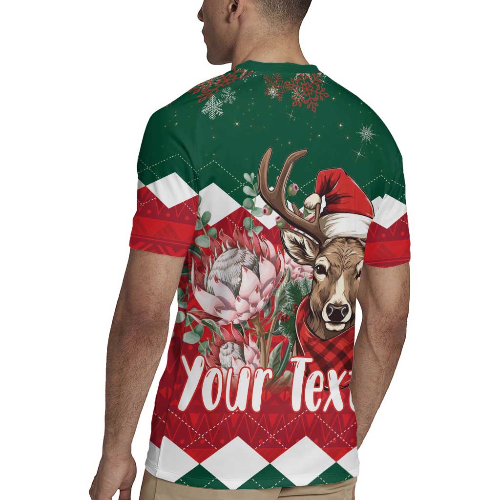 Personalized South Africa Christmas Rugby Jersey Springbok With King Protea - Wonder Print Shop