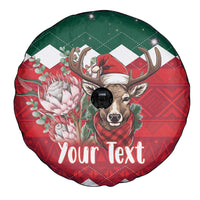 Personalized South Africa Christmas Spare Tire Cover Springbok With King Protea - Wonder Print Shop