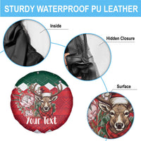 Personalized South Africa Christmas Spare Tire Cover Springbok With King Protea - Wonder Print Shop